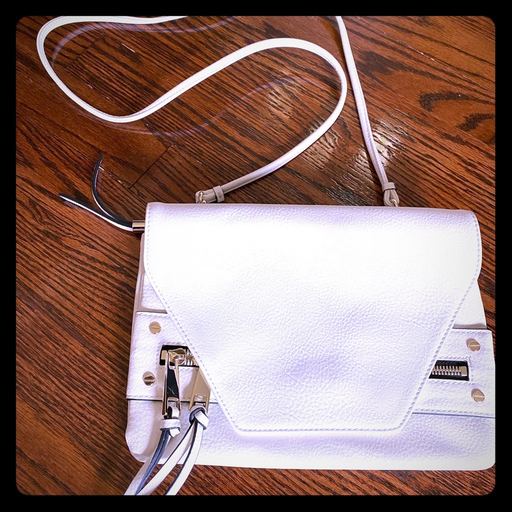 Banana Republic White Pebble Leather Shoulder Bag